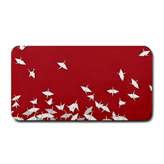 Red Sun Sea Waves Bird Japanese Art Minimalist Medium Bar Mat