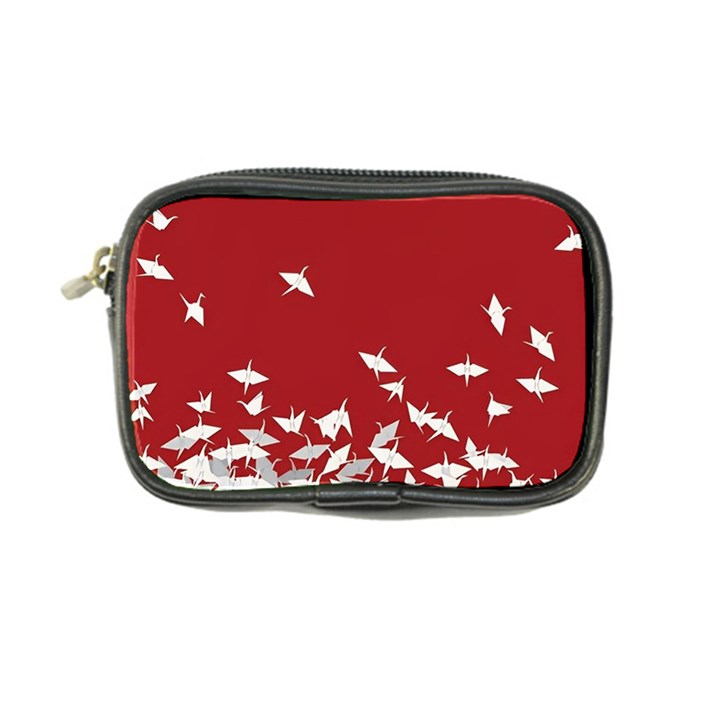 Red Sun Sea Waves Bird Japanese Art Minimalist Coin Purse