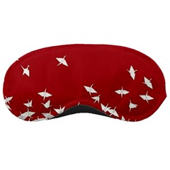 Red Sun Sea Waves Bird Japanese Art Minimalist Sleep Mask by Bedest