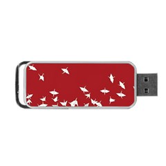 Red Sun Sea Waves Bird Japanese Art Minimalist Portable Usb Flash (two Sides) by Bedest