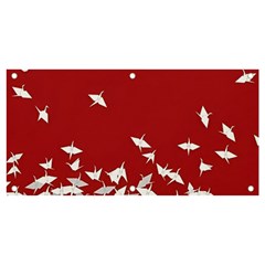 Red Sun Sea Waves Bird Japanese Art Minimalist Banner And Sign 4  X 2 