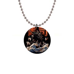 Sushi Dragon Japanese 1  Button Necklace by Bedest