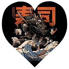 Sushi Dragon Japanese Wooden Puzzle Heart by Bedest