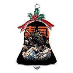 Sushi Dragon Japanese Metal Holly Leaf Bell Ornament by Bedest