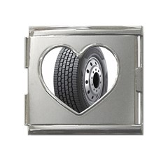 Tire Mega Link Heart Italian Charm (18mm)