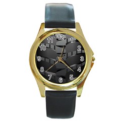 Tire Round Gold Metal Watch by Ket1n9