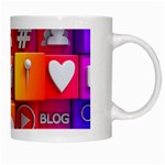 Colorful 3d Social Media White Mug Right