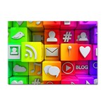 Colorful 3d Social Media Sticker A4 (10 pack) Front