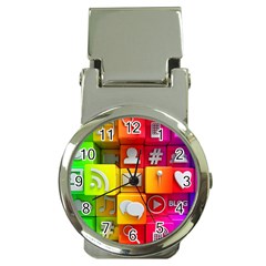 Colorful 3d Social Media Money Clip Watches by Ket1n9