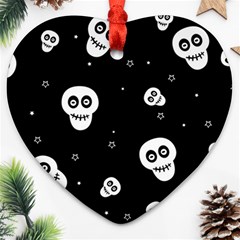 Skull Pattern Heart Ornament (two Sides) by Ket1n9