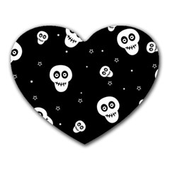 Skull Pattern Heart Mousepad by Ket1n9