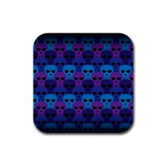 Skull Pattern Wallpaper Rubber Square Coaster (4 Pack) by Ket1n9