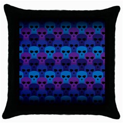 Skull Pattern Wallpaper Throw Pillow Case (black) by Ket1n9