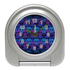 Skull Pattern Wallpaper Travel Alarm Clock by Ket1n9