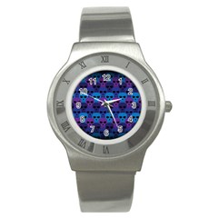 Skull Pattern Wallpaper Stainless Steel Watch by Ket1n9