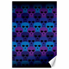 Skull Pattern Wallpaper Canvas 24  X 36  by Ket1n9