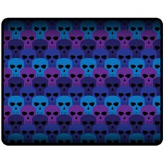 Skull Pattern Wallpaper Two Sides Fleece Blanket (medium) by Ket1n9