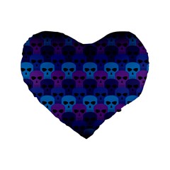 Skull Pattern Wallpaper Standard 16  Premium Flano Heart Shape Cushions by Ket1n9