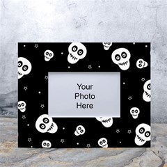 Skull Pattern White Tabletop Photo Frame 4 x6  by Ket1n9