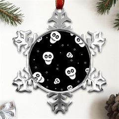 Skull Pattern Metal Small Snowflake Ornament by Ket1n9