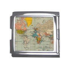 Vintage World Map Mega Link Italian Charm (18mm) by Ket1n9