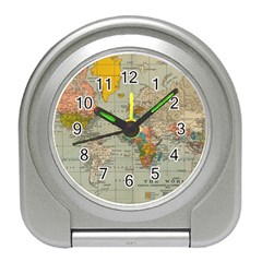 Vintage World Map Travel Alarm Clock by Ket1n9