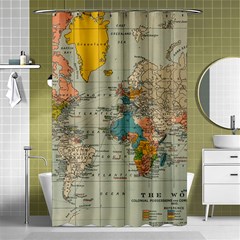 Vintage World Map Shower Curtain 48  X 72  (small)  by Ket1n9