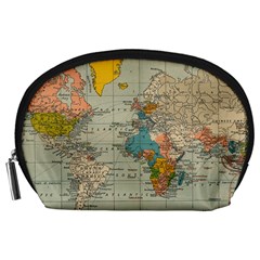 Vintage World Map Accessory Pouch (large)