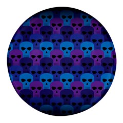 Skull Pattern Wallpaper Round Glass Fridge Magnet (4 Pack) by Ket1n9