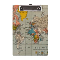 Vintage World Map A5 Acrylic Clipboard by Ket1n9