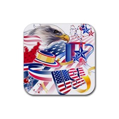 United States Of America Usa  Images Independence Day Rubber Coaster (square) by Ket1n9