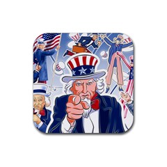 Independence Day United States Of America Rubber Coaster (square) by Ket1n9