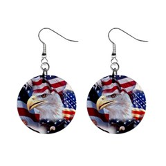 United States Of America Images Independence Day Mini Button Earrings by Ket1n9