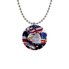 United States Of America Images Independence Day 1  Button Necklace by Ket1n9