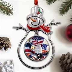 United States Of America Images Independence Day Metal Snowman Ornament by Ket1n9