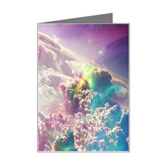 Clouds Multicolor Fantasy Art Skies Mini Greeting Card by Ket1n9