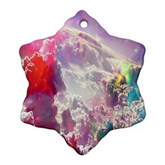 Clouds Multicolor Fantasy Art Skies Snowflake Ornament (two Sides) by Ket1n9