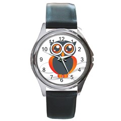 Owl Logo Round Metal Watch by Ket1n9