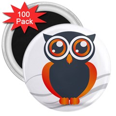 Owl Logo 3  Magnets (100 Pack) by Ket1n9