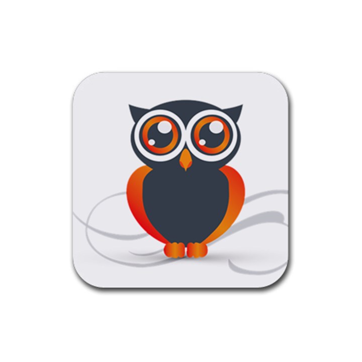 Owl Logo Rubber Coaster (Square)