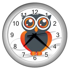 Owl Logo Wall Clock (silver) by Ket1n9