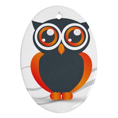 Owl Logo Oval Ornament (two Sides) by Ket1n9