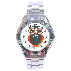 Owl Logo Stainless Steel Analogue Watch by Ket1n9