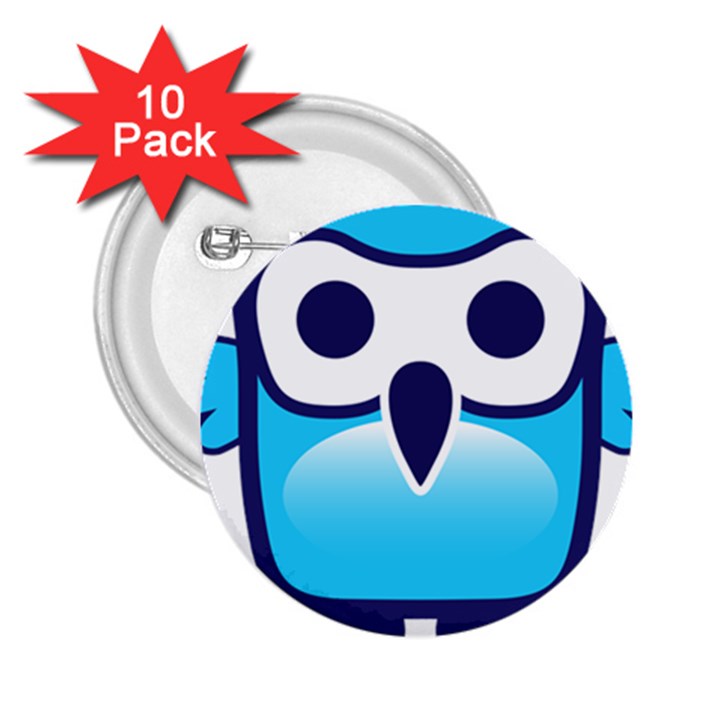 Owl Logo Clip Art 2.25  Buttons (10 pack) 