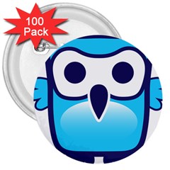 Owl Logo Clip Art 3  Buttons (100 Pack)  by Ket1n9