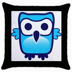 Owl Logo Clip Art Throw Pillow Case (black) by Ket1n9