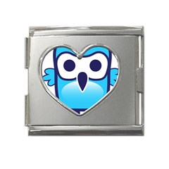 Owl Logo Clip Art Mega Link Heart Italian Charm (18mm) by Ket1n9