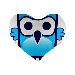 Owl Logo Clip Art Standard 16  Premium Flano Heart Shape Cushions by Ket1n9