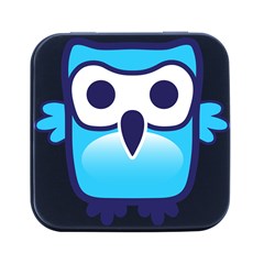 Owl Logo Clip Art Square Metal Box (black) by Ket1n9