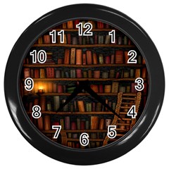 Books Library Wall Clock (black) by Ket1n9